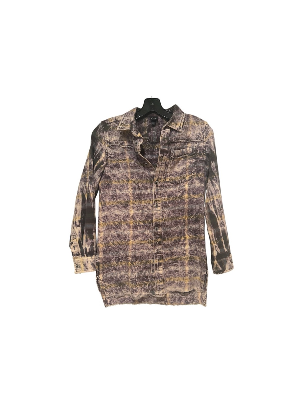 Art Class Boys M 8/10 Washed Plaid Long Sleeve Button Down Shirt